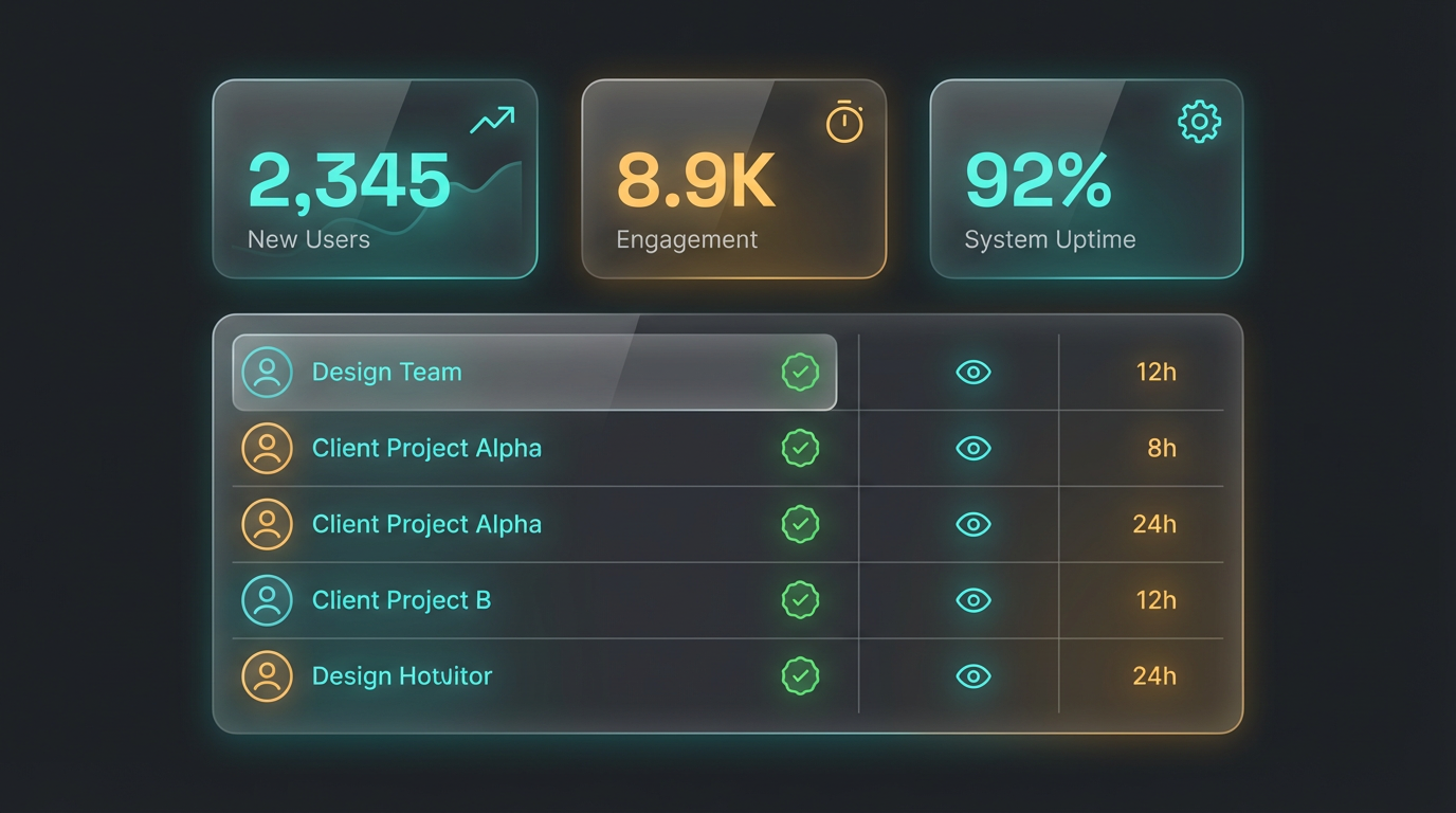 Vorschau: Agency-Dashboard mit Kennzahlen und Streamer-Tabelle